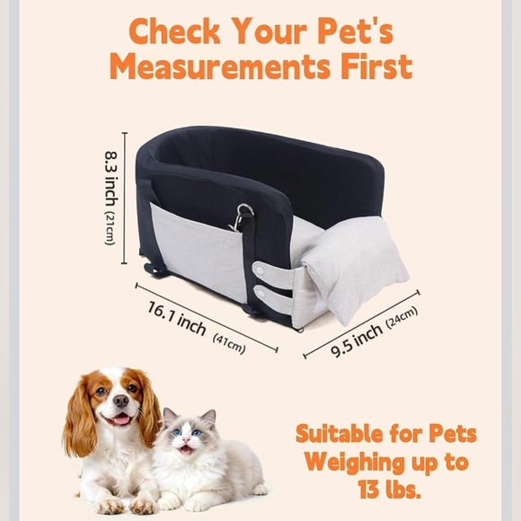 Car seat for small/medium dogs (Black Color) - Picture 2 of 6